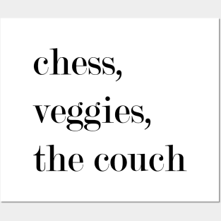 Chess, Veggies, The Couch. Posters and Art